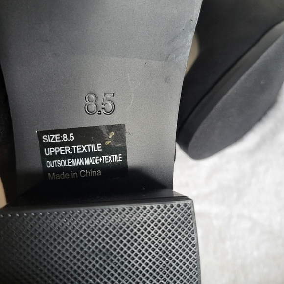 NWT New York & Company Faux Suede Almond Toe Rana Tall Boot Chunky Heel - Picture 4 of 15